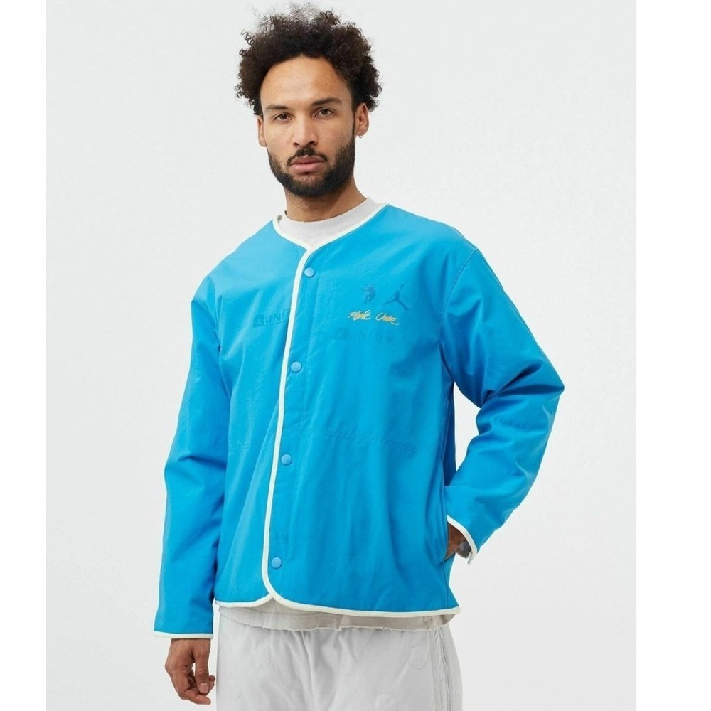 Jordan x Union LA Flight Liner Jacket Signal Blue Reversible Men's XL NWT